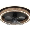 LED Deckenleuchte BOZAN rund mit Ventilator & Fernbedienung Holzoptik, Ø 50cm
