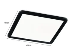 LED Deckenleuchte CAMILLA Schwarz matt mit Switch Dimmer IP44, Quadrat 40cm