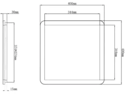 LED Deckenleuchte CAMILLA Schwarz matt mit Switch Dimmer IP44, Quadrat 40cm
