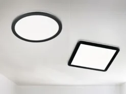 LED Deckenleuchte CAMILLA Schwarz matt mit Switch Dimmer IP44, Quadrat 40cm