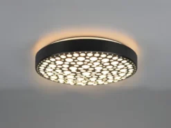 LED Deckenleuchte CHIZU Schwarz dimmbar Fernbedienung & Farbwechsler, Ø 40cm