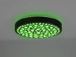 LED Deckenleuchte CHIZU Schwarz dimmbar Fernbedienung & Farbwechsler, Ø 40cm