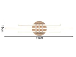 LED Deckenleuchte CINTO in Coffee, dimmbar, Breite 81cm