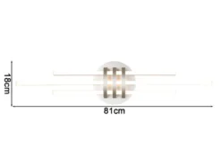 LED Deckenleuchte CINTO in Silber, dimmbar, Breite 81cm