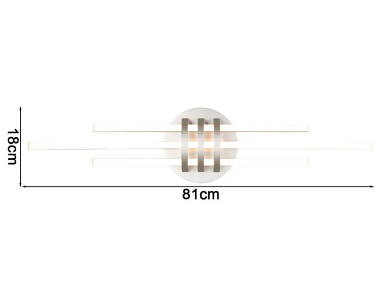 LED Deckenleuchte CINTO in Silber, dimmbar, Breite 81cm