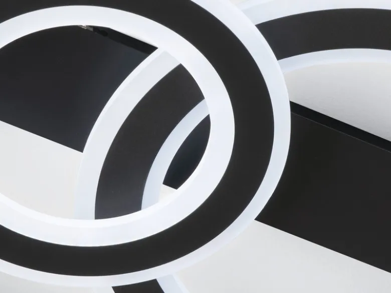 LED Deckenleuchte CIRCLE Schwarz mit Fernbedienung dimmbar, Breite 61cm
