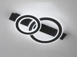 LED Deckenleuchte CIRCLE Schwarz mit Fernbedienung dimmbar, Breite 61cm