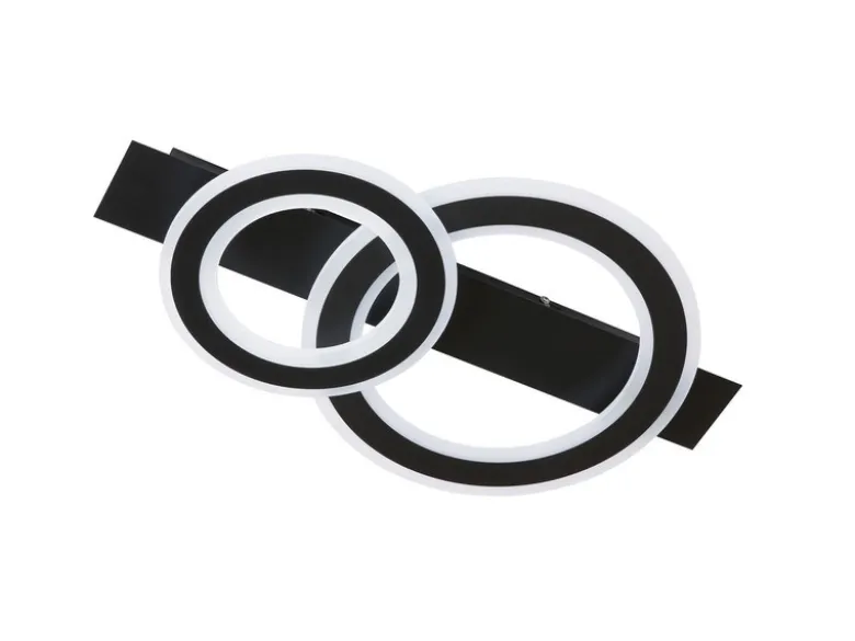 LED Deckenleuchte CIRCLE Schwarz mit Fernbedienung dimmbar, Breite 61cm
