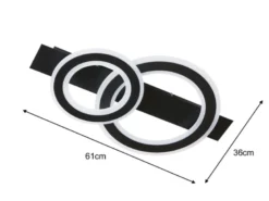 LED Deckenleuchte CIRCLE Schwarz mit Fernbedienung dimmbar, Breite 61cm