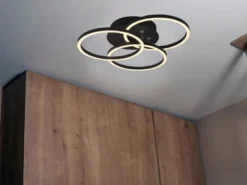 LED Deckenleuchte CIRCLE Schwarz 3 Ringe verstellbar Nachtlicht, Ø 43cm