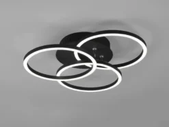 LED Deckenleuchte CIRCLE Schwarz 3 Ringe verstellbar Nachtlicht, Ø 43cm