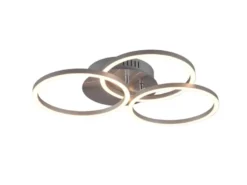LED Deckenleuchte CIRCLE Silber 3 Ringe verstellbar Nachtlicht, Ø 43cm