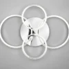 LED Deckenleuchte CIRES dimmbar, Kristall Ringe schwenkbar Chrom, Breite 65cm