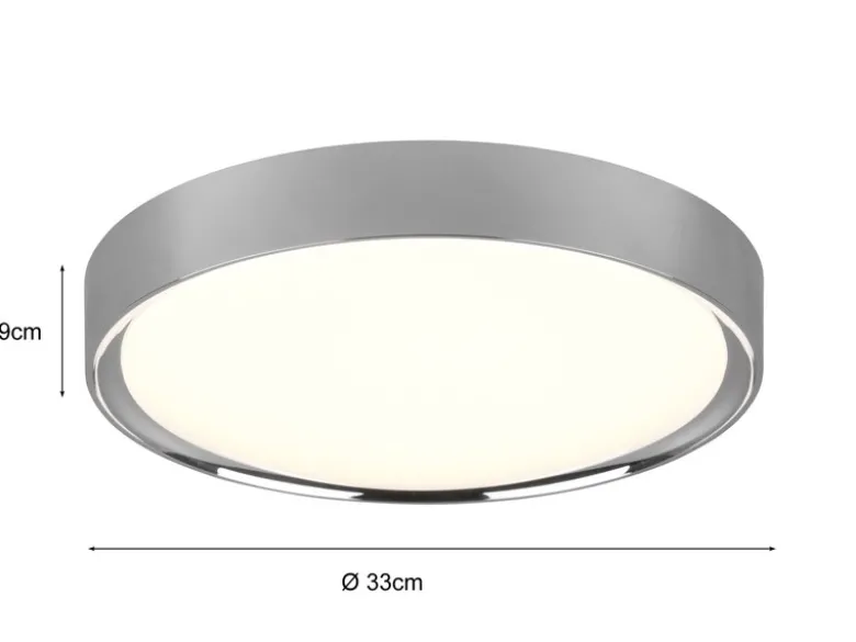 LED Deckenleuchte CLARIMO in Silber Chrom IP44 Badlampe, Ø 33cm