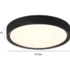 LED Deckenleuchte CLARIMO in Schwarz matt IP44 Badlampe, Ø 33cm
