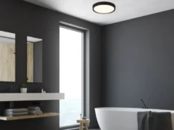 LED Deckenleuchte CLARIMO in Schwarz matt IP44 Badlampe, Ø 33cm
