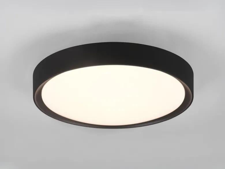 LED Deckenleuchte CLARIMO in Schwarz matt IP44 Badlampe, Ø 33cm