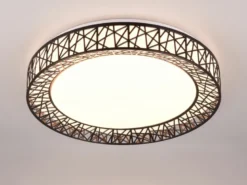 LED Deckenleuchte CLUSTER dimmbar mit Fernbedienung, Schwarz Ø 48cm