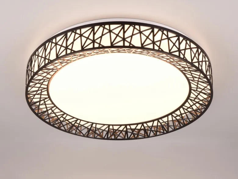 LED Deckenleuchte CLUSTER dimmbar mit Fernbedienung, Schwarz Ø 48cm