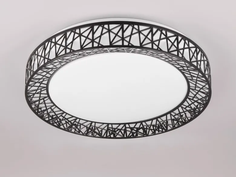LED Deckenleuchte CLUSTER dimmbar mit Fernbedienung, Schwarz Ø 48cm