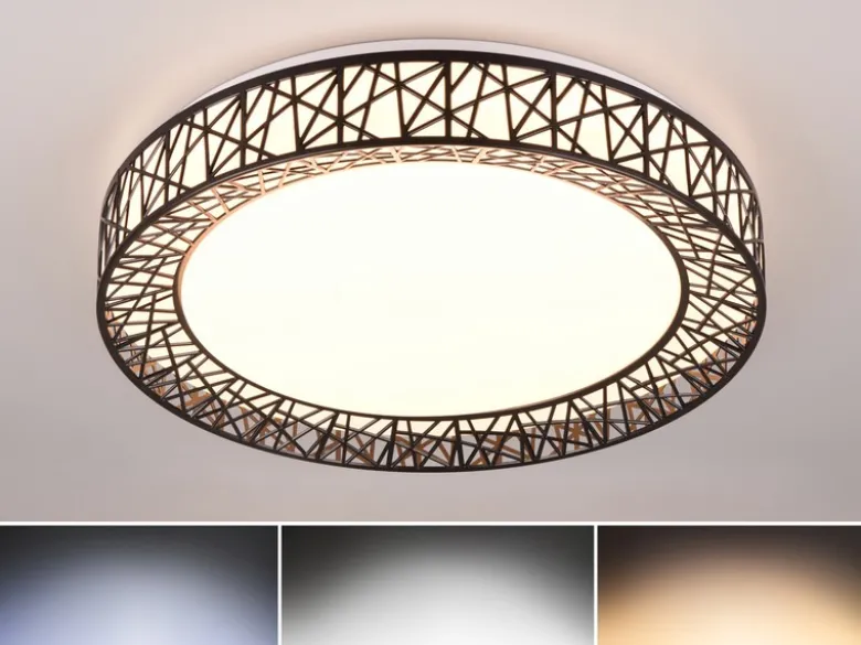 LED Deckenleuchte CLUSTER dimmbar mit Fernbedienung, Schwarz Ø 48cm