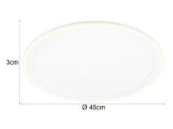 LED Deckenleuchte CORA ultraflach mit zwei Lichtquellen, Weiß, Ø 45cm