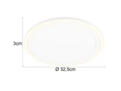 LED Deckenleuchte CORA ultraflach mit zwei Lichtquellen, Weiß, Ø 32,5cm