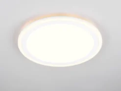 LED Deckenleuchte CORA ultraflach mit zwei Lichtquellen, Weiß, Ø 32,5cm