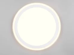 LED Deckenleuchte CORA ultraflach mit zwei Lichtquellen, Weiß, Ø 32,5cm