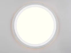 LED Deckenleuchte CORA ultraflach mit zwei Lichtquellen, Weiß, Ø 32,5cm