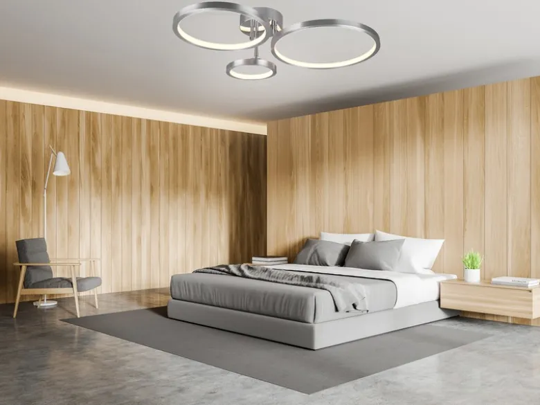 LED Deckenleuchte CORNA schwenkbar & dimmbar, Silber Breite 71cm