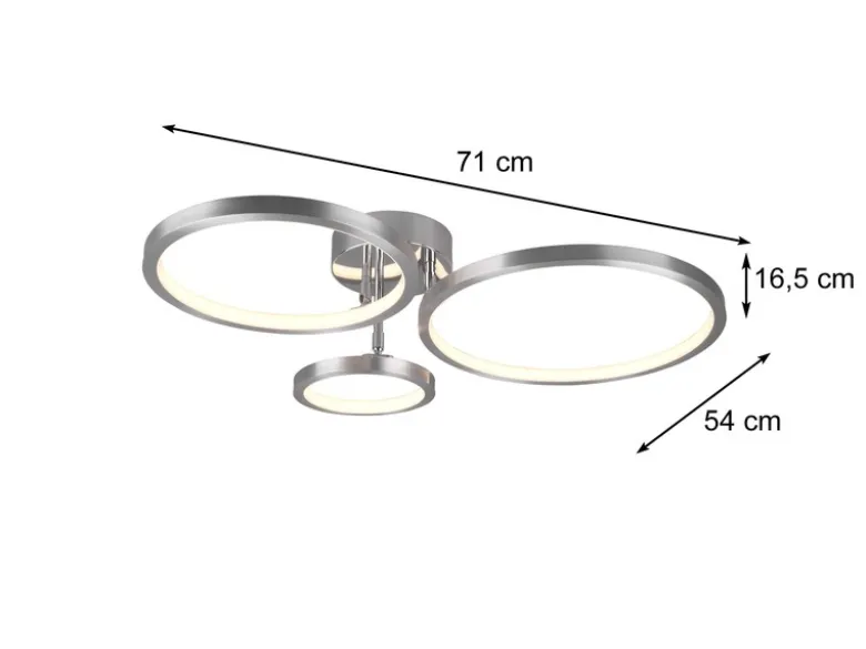 LED Deckenleuchte CORNA schwenkbar & dimmbar, Silber Breite 71cm