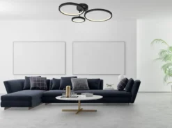 LED Deckenleuchte CORNA schwenkbar & dimmbar, Schwarz Breite 71cm