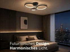 LED Deckenleuchte CORNA schwenkbar & dimmbar, Schwarz Breite 71cm