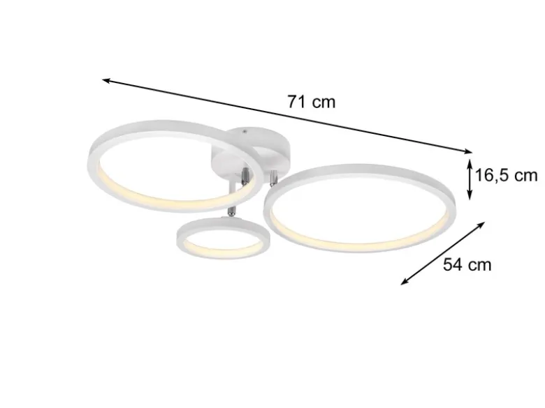 LED Deckenleuchte CORNA schwenkbar & dimmbar, Weiß Breite 71cm