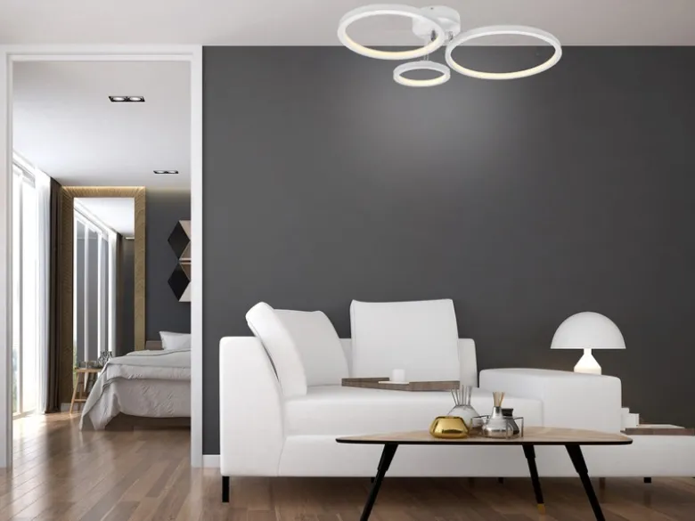 LED Deckenleuchte CORNA schwenkbar & dimmbar, Weiß Breite 71cm