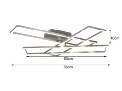 LED Deckenleuchte CORSO mit Fernbedienung & Tageslicht, Silber Breite: 66cm