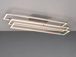 LED Deckenleuchte CORSO mit Fernbedienung & Tageslicht, Silber Breite: 66cm