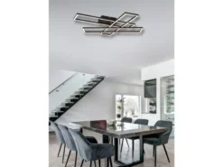 LED Deckenleuchte CORSO mit Fernbedienung & Tageslicht, Schwarz Breite: 66cm