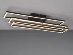 LED Deckenleuchte CORSO mit Fernbedienung & Tageslicht, Schwarz Breite: 66cm