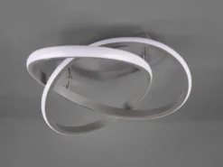 LED Deckenleuchte COURSE Silber mit Stufen Dimmer, 4000K Neutralweiß, Ø 45cm
