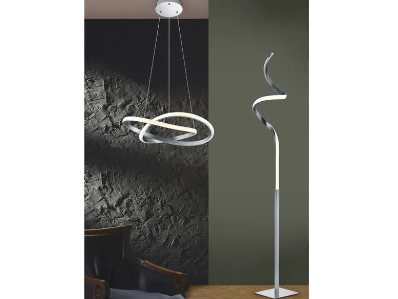 LED Deckenleuchte COURSE Silber mit Stufen Dimmer, 4000K Neutralweiß, Ø 45cm