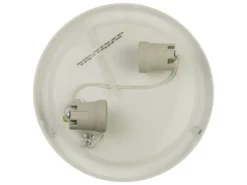 LED Deckenleuchte / Deckenschale rund, Opalglas matt, Dekorring Chrom, Ø 40cm