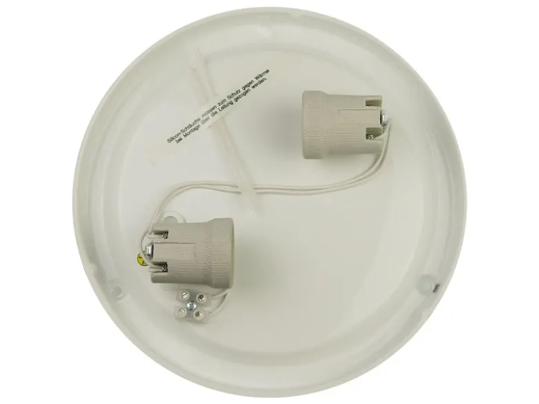 LED Deckenleuchte / Deckenschale rund, Opalglas matt, Dekorring Chrom, Ø 40cm