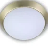 LED Deckenleuchte Deckenschale rund Opalglas matt Dekorring Messing matt Ø 25cm
