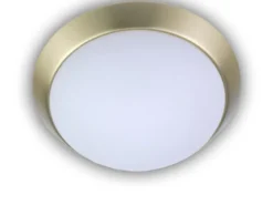 LED Deckenleuchte Deckenschale rund Opalglas matt Dekorring Messing matt Ø 25cm