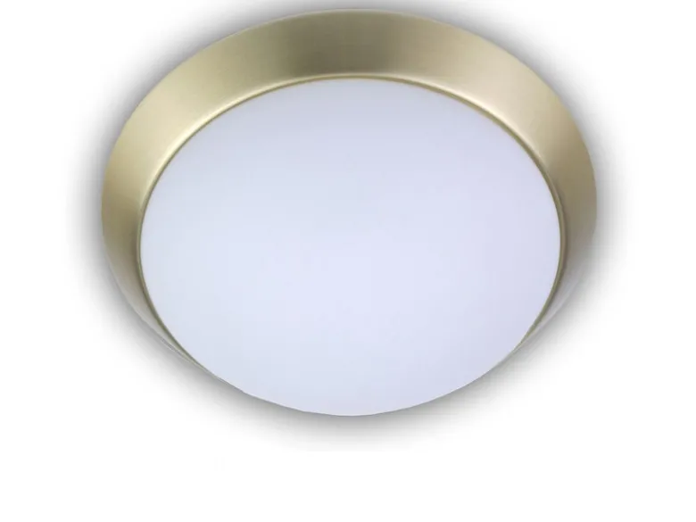 LED Deckenleuchte Deckenschale Opalglas matt Dekorring Messing matt, Ø 30cm