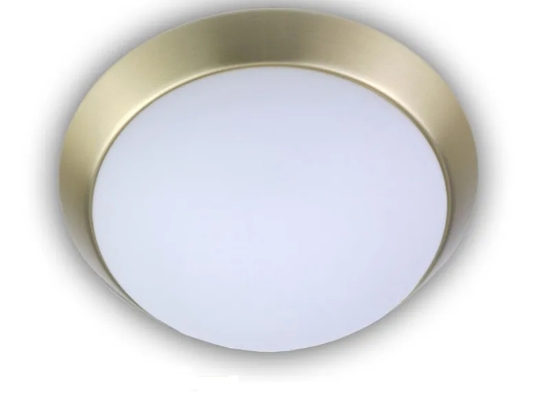 LED Deckenleuchte Deckenschale Opalglas matt Dekorring Messing matt, Ø 40cm