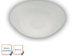 LED Deckenleuchte / Deckenschale rund, Glas Alabaster, Ø 25cm