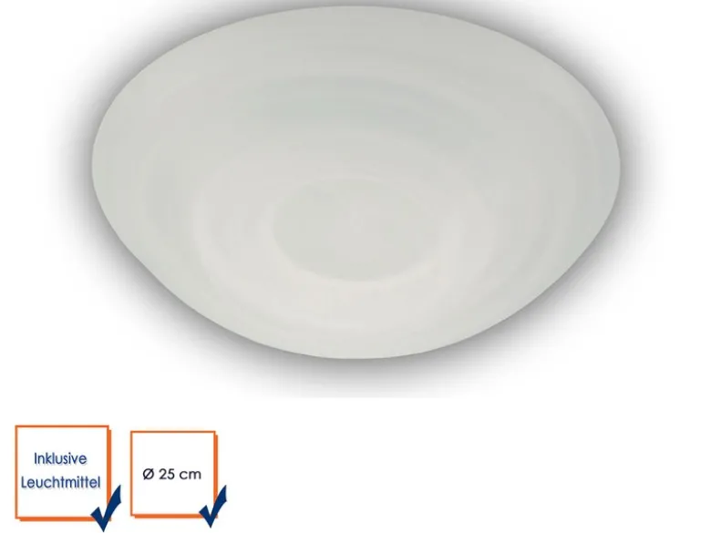 LED Deckenleuchte / Deckenschale rund, Glas Alabaster, Ø 25cm